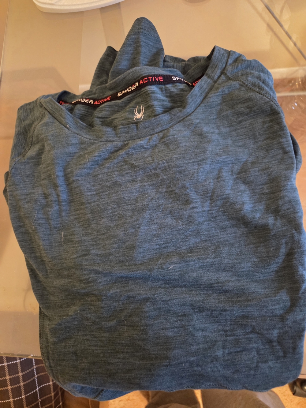 Spyder Active Heathered Teal Long Sleeve Top Medium NWOT